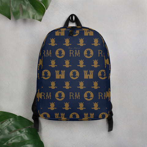 Ron Marcel Minimalist Monogram Backpack [Navy]